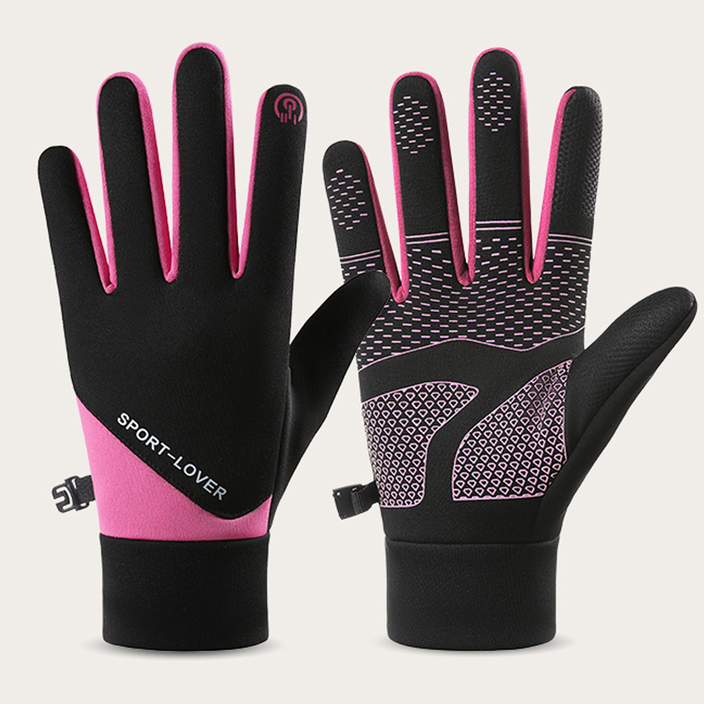 Ski Glove Waterproof - 女性の冬防水サイクリングフルフィンガー手袋屋外スポーツランニングオートバイスキータッチスクリーンフリース手袋ノンスリップ暖かい