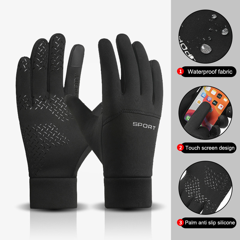 Magic Touch Glove - 新しい冬のアウトドアスポーツランニンググローブ暖かいタッチスクリーンジムフィットネスフルフィンガーグローブ男性用マジックグローブ