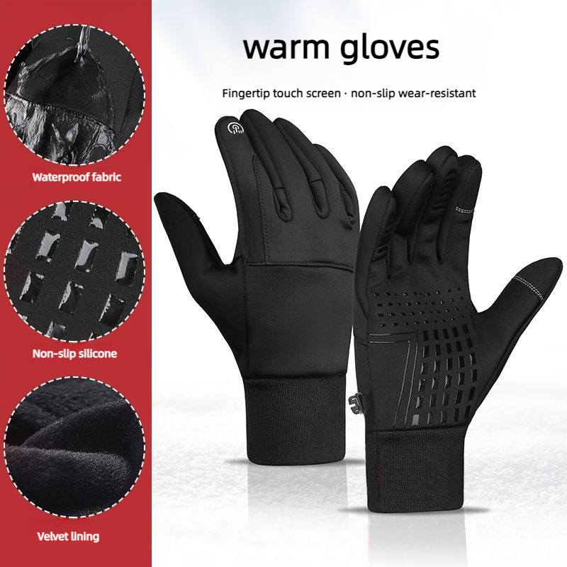 男性と女性のためのサーマルフリースグローブ、タッチスクリーン - Ski Glove Waterproof のレビューと価格