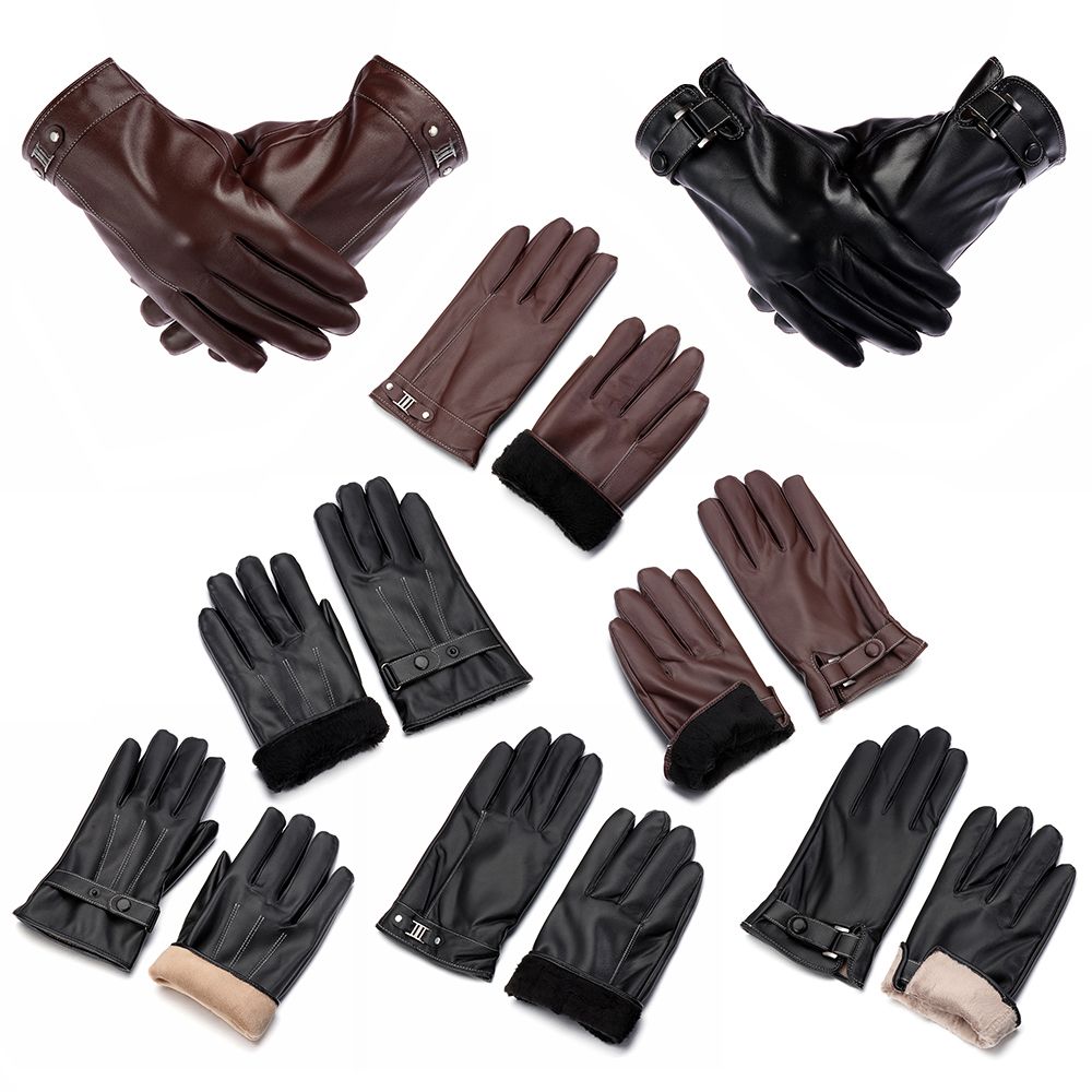 メンズフリースサーマルレザーグローブ、ウォーム、タッチスクリ - Leather Driving Glove のレビューと価格