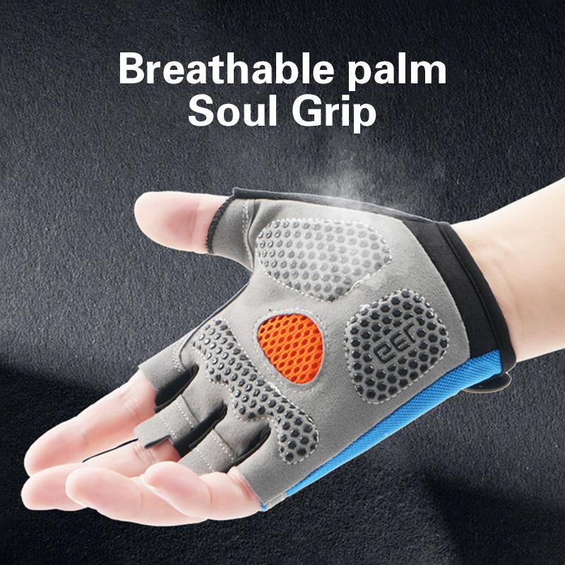 1 ペアハーフフィンガーサイクリンググローブアンチスリップシ - Fingerless Glove Knit のレビューと価格