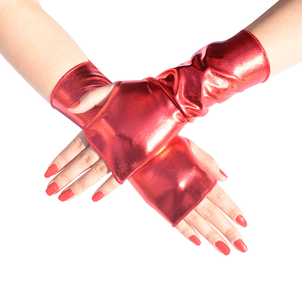 1組 レディース フェイクパテントレザー パンク ゴシックス - Fingerless Glove Knit のレビューと価格
